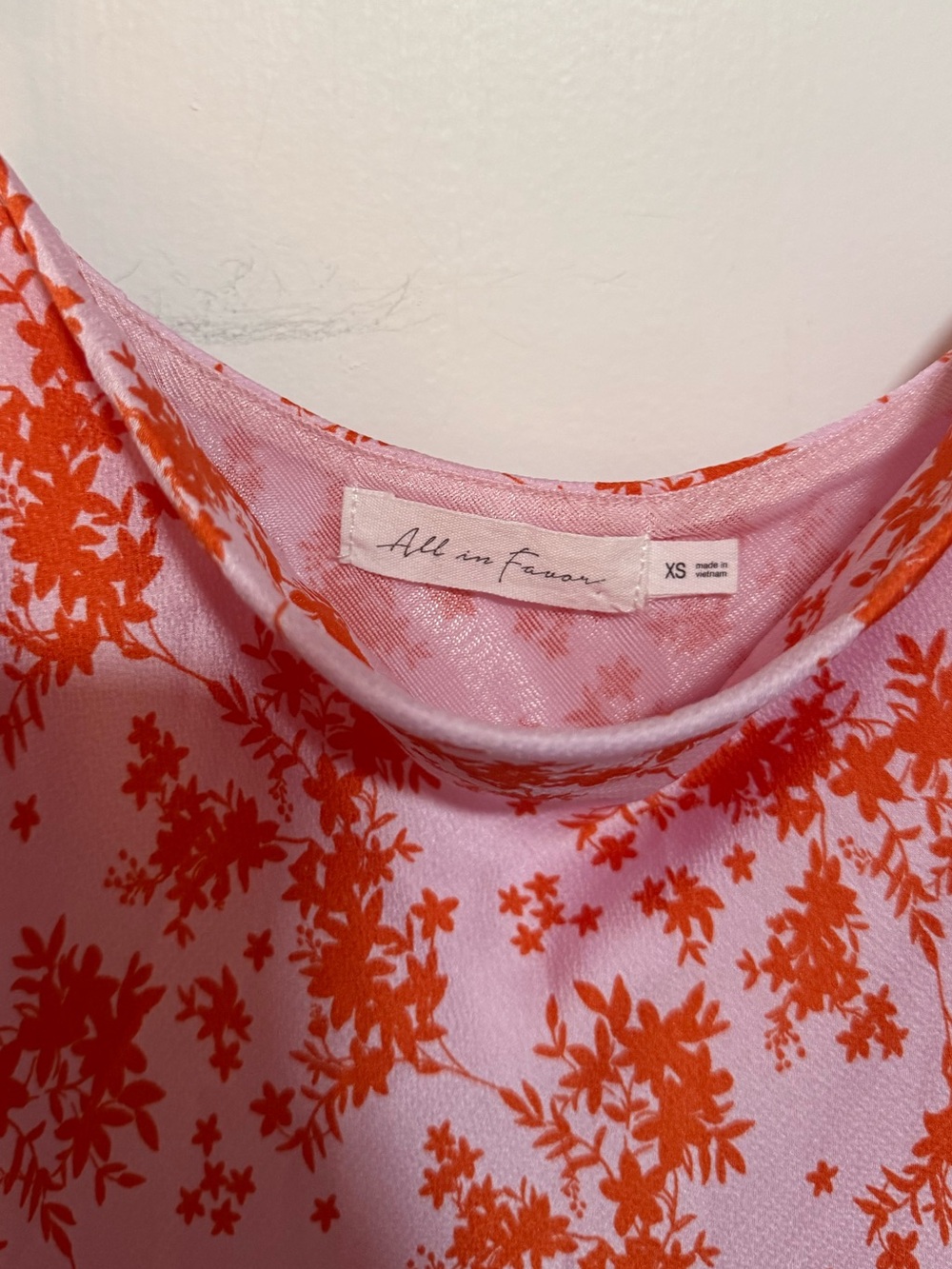All in Favor Midi Floral Slip Dress pink orange ditzy size XS - Picture 5 of 5